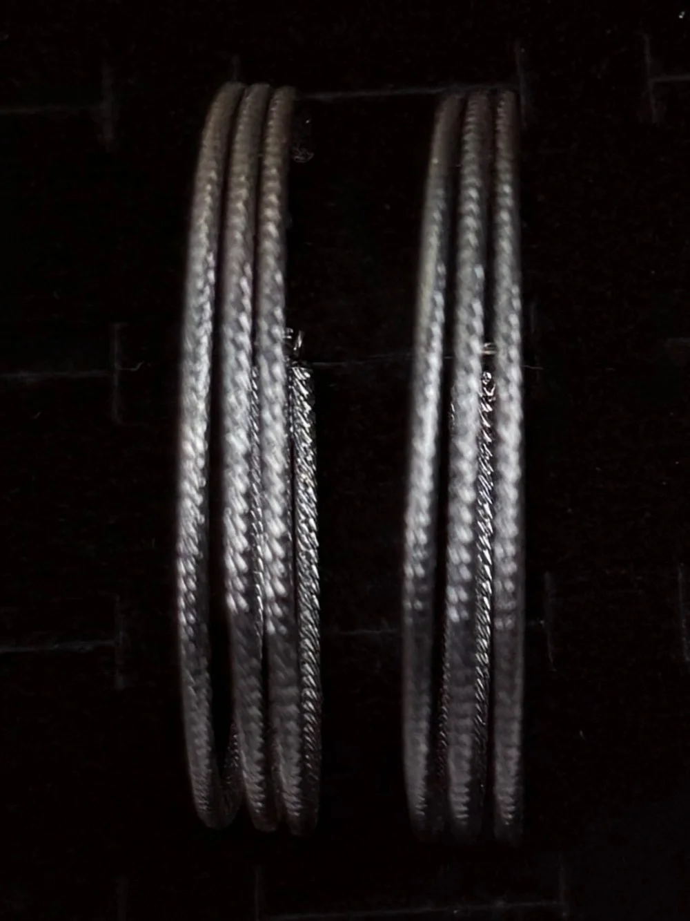 Vintage gunmetal, large hoop pierced earrings